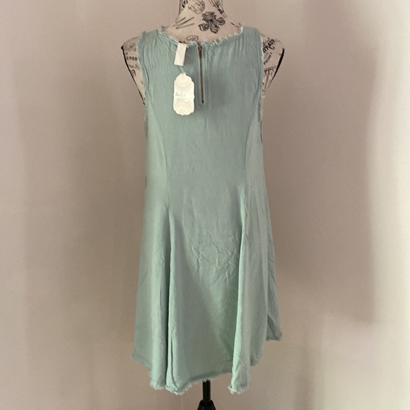 Altar'd State Mint Green Women's Swing Dress Size Medium Sleeveless, Fringe NWT - Picture 4 of 4